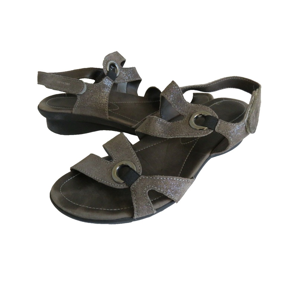 Mephisto Women's Metallic Taupe Strappy Sandals